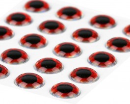 3D Epoxy Eyes, Holographic Red, 7 mm